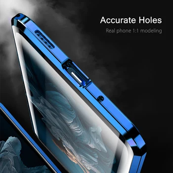 Metal Magnetisk Tiltrækning Glas Sagen For Huawei Nova 5t Tilfælde Adsorption Kofanger DoubleSide Beskytte Cover Til Huawei Honor 20 Pro