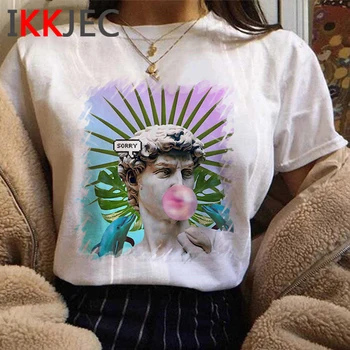 David Michelangelo Vaporwave grafisk T-shirt Kvinder Æstetiske Print T-shirt Sjove Tegneserie Sommeren TShirt Mode Top Tees Kvindelige