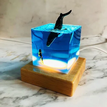 LED Nat Lys Shark Diver Dekoration Nyhed Gave til Børn, Soveværelse Baby Room Decor USB Sengen Nat Lampe