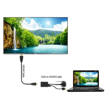 1080 HD High Resolution VGA TIL HDMI Mandlige og Kvindelige Konverter Kabel med Audio output-Adapter til Bærbare PC til HDTV-Projektor