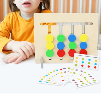 Ny Stil Fire farver/frugt Matchende Spil Montessori Træ-Legetøj til børn Logik dobbelt-sidet børns Uddannelsesmæssige Legetøj Gaver