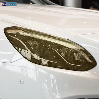 2 Stk bilforlygte Beskyttende Film-Gennemsigtig Sort TPU Klistermærke Til Mercedes Benz SLC Klasse SLK R172 2016-2019 Tilbehør