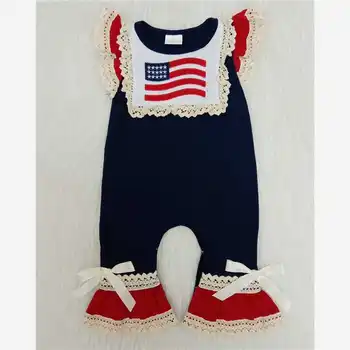 Nyfødte Buksedragt Amerika kort Print Sommer Baby Piger Korte Ærmer Rompers Baby Tøj Til Udstyr Spædbarn Bære