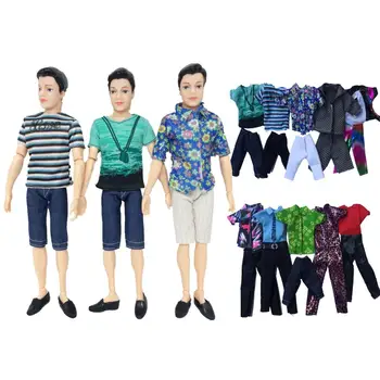 5 Sæt Mode Ken Dukke fritidstøj Dukke Tøj, Jakke, Bukser, Udstyr, Tilbehør til Barbie og Ken Dukker Børn Gave Tilfældig Stil