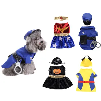 Sjove Hund Kappe Tøj Græskar Hoved Ghost Pels Halloween Hvalp Kat Punk Tøj til Små og Mellemstore Hunde Katte Kostumer S - XL
