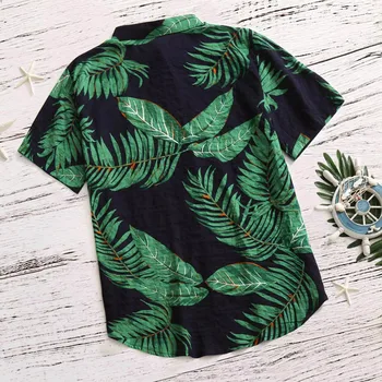 Hawaiian Beach t-Shirts til Mænd Palm Tree Print kortærmet Sommer Casual Skjorte Mænd Chemise Homme Hip Hop-Shirts Plus Størrelse 5XL