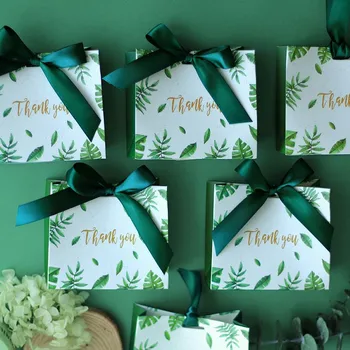 Romantisk Bryllup Candy Box Chokolade Gave Slik Kasser med bånd bryllup Baby Brusebad gaver til gæsterne Fødselsdag part forsyninger