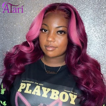 Ombre 13x6 Lace Front Wig Krop Bølge Parykker For Sorte Kvinder Brasilianske Virgin Human Hair Parykker Pre Plukkede Farvede Parykker Atari