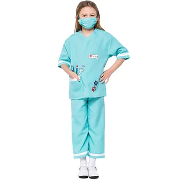 Dame vet Rolle Spiller Kirurg Læge Karneval, Halloween Kostumer til Kids Baby Pige Dreng Forklædning Medicinsk Uniform Veterinær