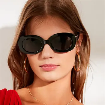 KUJUNY Overdimensionerede Retro Solen Glas Kvinder Store Ramme Solbriller Damer Ovale Briller Vintage Brand Designer Eyewears