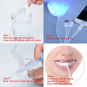 AZDENT 3X3ml Dental Udstyr Tandblegning Kit Peroxid Blegning, Oral Gel Kit Ultra Hvid Lampe til Tandblegning