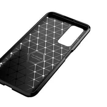 Huawei S Smart 2021 Tilfælde Luksus Business-type carbon fiber i høj kvalitet Silikone Tilbage Dække For Huawei S Smart 2021 Telefonen Tilfælde