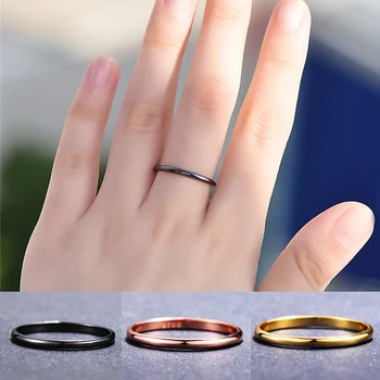 Vintage Simple Kvindelige Sort Farve Ring, Ægte 925 Sterling Sølv Rund Ring Boho Løfte Små Forlovelsesringe For Kvinder