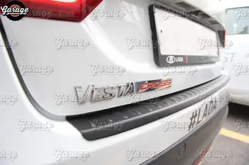Vagt på bageste kofanger til Lada Vesta Sedan / SW / Cross - ABS plast tilbehør beskyttende plade bunden bil styling, tuning
