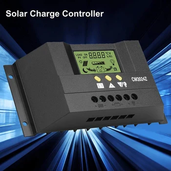 CM3024Z 12V/24V 30A Regulator Generator Charge Mode PWM Spænding LCD-Sol-Controller Plug I