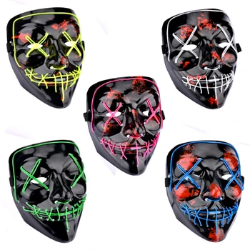 Led-Face Mask Halloween, der Gløder i Mørke Skræmmende Maskerade Part, Maske Festival Kraniet Mascara Lys Cosplay Gave Dropshipping