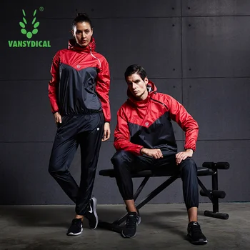 VANSYDICAL Sauna Passer Herre Fitness Tøj Sæt Hættetrøjer Pullover Sportstøj, der Kører Trænings-og Vægttab, Svedtendens Sport Jogging Dragt