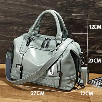 Nye Stil, Høj Kvalitet Læder Håndtaske Hign Kapacitet Vintage Kvast Skulder Tasker Til Kvinder Bæltespænder Shopping Tote Bolsa