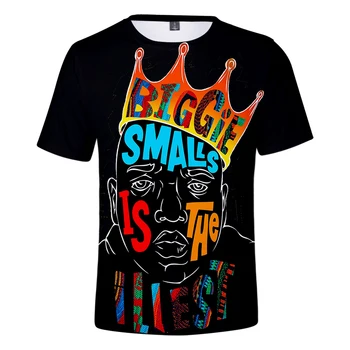 Berygtet STOR T-shirt Mænd Harajuku Hip Hop T-Shirt til Biggie Rapper Tees Berygtede B. I. G. 3D Sommer Toppe kortærmet Tshirt