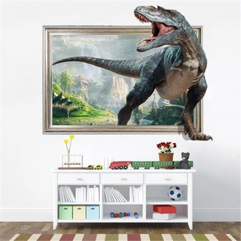 3D levende dinosaur wall sticker hjem dekoration jurassic periode, dyr, film plakat, wall stickers til børn værelser