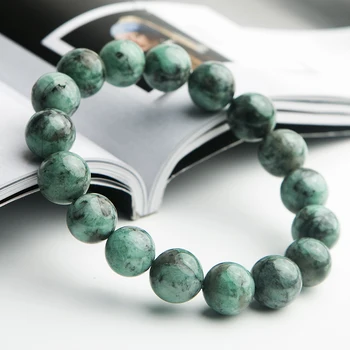 Ægte, Naturlig Grøn Smaragd Krystal Runde Perler Armbånd mm 10 mm 11 mm 12 mm Gemstone Kvinder Sjældneste Smaragd Smykker AAAAA