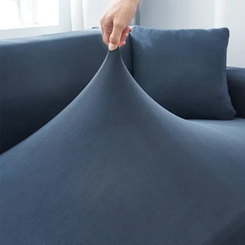 1 stykker af ren farve elastisk spandex støvtæt og pet-bevis sofa dække L-formet chaiselong armlæn beskyttelse sofa dækning