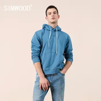 SIMWOOD 2020 Spring nye hættetrøjer mænd hooded logo print bomuld sweatshirt jogger træningsdragter plus size mærke tøj SJ12035