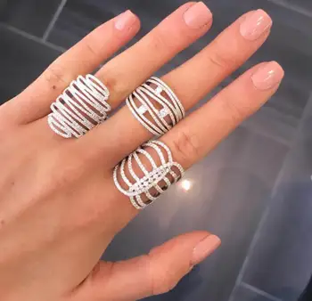 GODKI 2019 Trendy Stakke Charme Erklæring Ring for Kvinder Cubic Zircon Finger Ringe Perler Charme Ring Boheme Stranden Smykker
