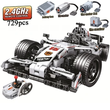 Power Technic Funktioner DIY MOC 2.4 GHZ RC F1 Bil Racing Bil byggesten Model Mursten Classic Kids Legetøj Gave