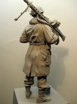 1/16 Skala Harpiks Figur faldskærmssoldat med MG 120mm