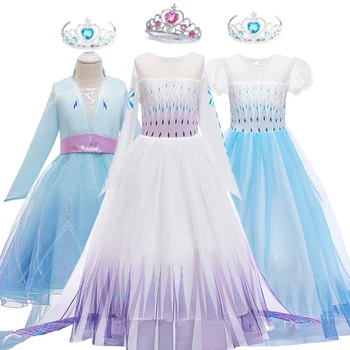 Nye Prinsesse Is Movie 2 Elsa Cosplay Prom Kjole Til Aften I Queen Pige Kjole Anna Elsa 2 Cosplay Kostume Kids Kjole