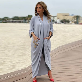 Kaftan Abaya Dubai Tyrkiet Hijab Muslimske Mode Kimono Cardigan Mujer Kaftan Islam Abayas For Kvinder, Amerikanske Tøj Robe Femme