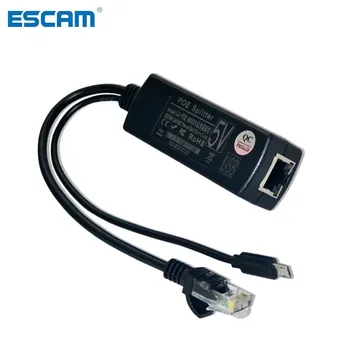ESCAM 2.5 KV Anti-indblanding Power Over Ethernet 48V Til 5V 2.4 EN 12W Aktiv POE Splitter Mikro-USB-Stik til Raspberry Pi CCTV