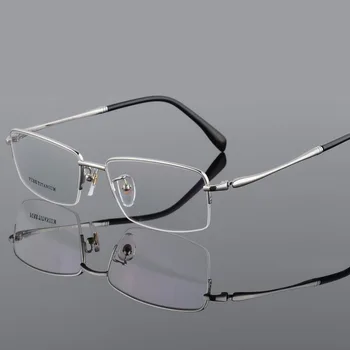 BCLEAR Ren Titanium Briller Stor Ramme til herrer Guld Sølv Sort Grå Bredde Ansigt Optiske Briller Rammer Lette Vægt