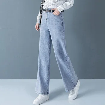 XS-XL Kvinde Jeans med Høj Talje Tøj Bred Ben Denim Blå Tøj Streetwear Vintage 2020 Mode Lige Flare Pants