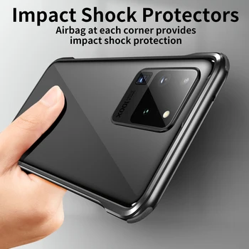 Metal Bumper Phone Case For Samsung Galaxy S20 Ultra Coque S21 Plus Aluminium Stel 3D Beskyttende Dække Note 20 Tilfælde stødsikkert