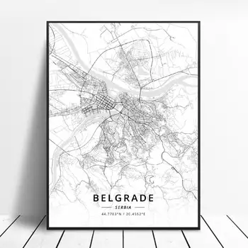 Novi Sad-Beograd, Serbien Lærred Kunst Plakat Kort