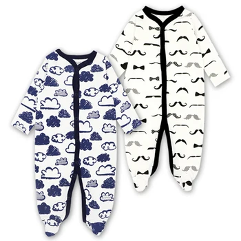 Nyfødte Baby Pige Tøj Babyer Footed Pyjamas Romper Buksedragt Heldig Barn Nyfødte Drenge I Alderen 0-12 Måneder Tøj