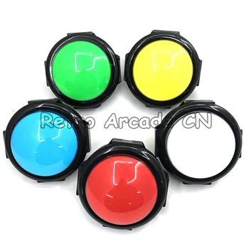 2 stk 100 mm arcade push button 12V Arkade spil, tilbehør, farverig LED Runde Lysende lys trykknap