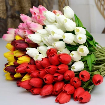 CYUAN 10/20/30stk Tulip Kunstig Blomst Tulip Have Kunstige Buket Falske Blomst Gave til Bryllup Dekoration Hjemme i Haven