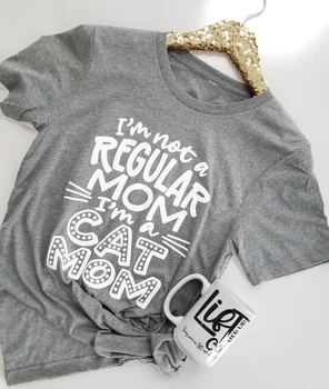 Jeg er ikke som en Almindelig Mor, at jeg er en Kat Mødre Shirt kvinder mode slogan bomuld sjove grafiske grunge æstetiske tumblr t-shirt art tee