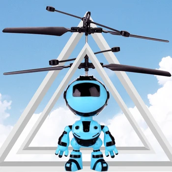 Med LED-Lys Gave Spil Infrarød Induktion Udendørs Robot Design Flying Kids Mini Drone RC Helikopter Legetøj Hånd Kontrol