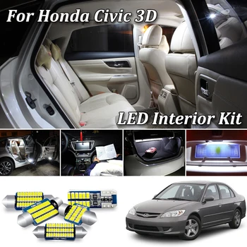 Canbus led Bil interiør lys Kit For 2001-2005, Honda Civic 3D Sedan, Hatchback, Coupe led interiør Kort Dome Nummerplade lys