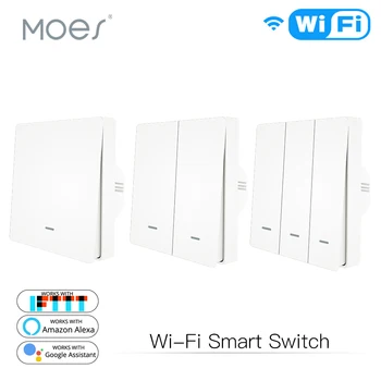WiFi-Knappen Smart Switch 1/2/3 Gang Fjernbetjeningen lyskontakten Af Intelligent liv/Tuya App Arbejder med Alexa, Google Startside
