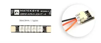 Matek System 2812LED Controller 2-6S-LED Kontrol Modul med 5V BEC / 2812LED Controller & 2812ARM-4 Lys 2812ARM-6 LED-Lys