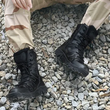 Mænd Taktisk Militær Støvler Desert Boot Sko, Vandresko, Sport, Arbejde Ankel Støvler Blonder Lynlås Bjergigning Sko-Størrelse 45 46