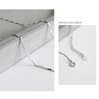AsinLove Klassiske 925 Sterling Sølv Kæde Slange Ben Halskæde til Kvinder Minimalistisk Perle Kæder Mode til Alle-match Fine Smykker