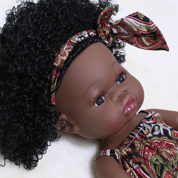 35CM Amerikanske Genfødt Sort Baby Doll Badekar Spille i Fuld Silikone Vinyl Baby Dukker Naturtro Nyfødte Baby Doll Toy Pige Julegave