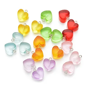 16 * 18 * 10mm Farve Gennemsigtig Dejlige Plast Kærlighed Charme DIY-at Lave Øreringe-Halskæde, Smykker, Tilbehør, Nye Mode