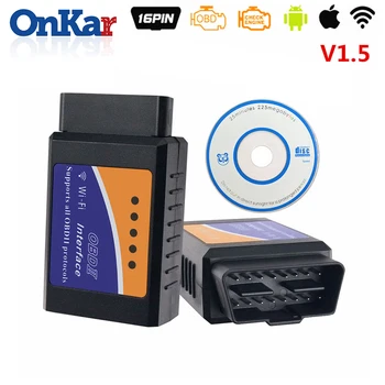 ONKAR ELM327 WIFI OBD2 V1.5 Bil Diagnostisk Scanner Værktøj Auto-Kode Læser Multi-Sprog Til iOS iphone Android Bil Radio GPS